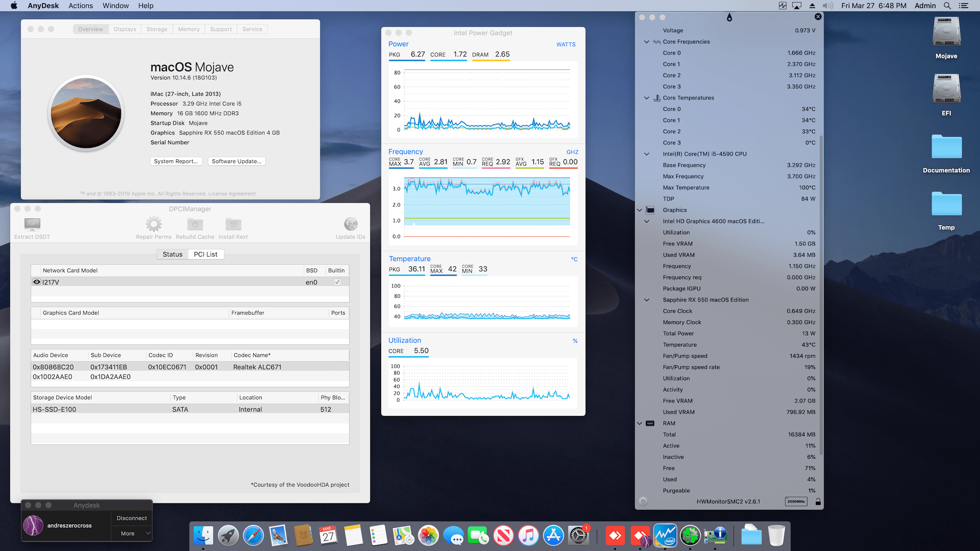 Success Hackintosh macOS Mojave 10.14.6 Build 18G103 in Fujitsu E520 Desktop